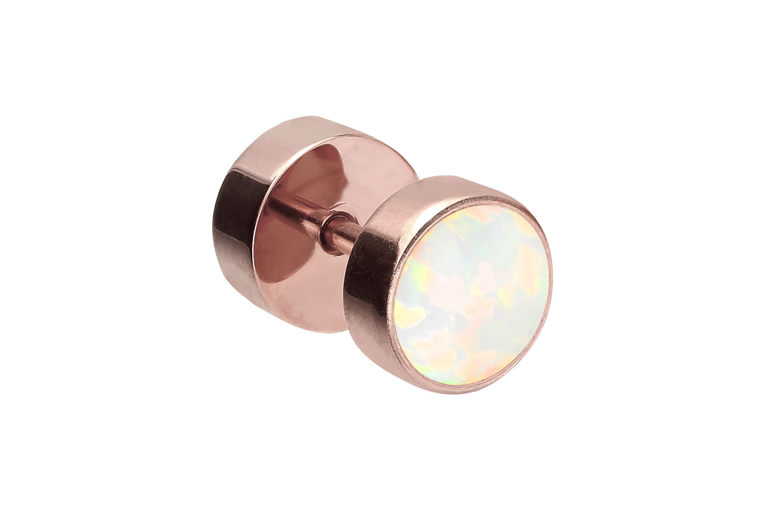 Chirurgenstahl Fake Plug SYNTHETISCHER OPAL ++SALE++ von Piercingline